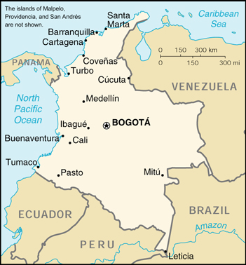 [Country map of Colombia]